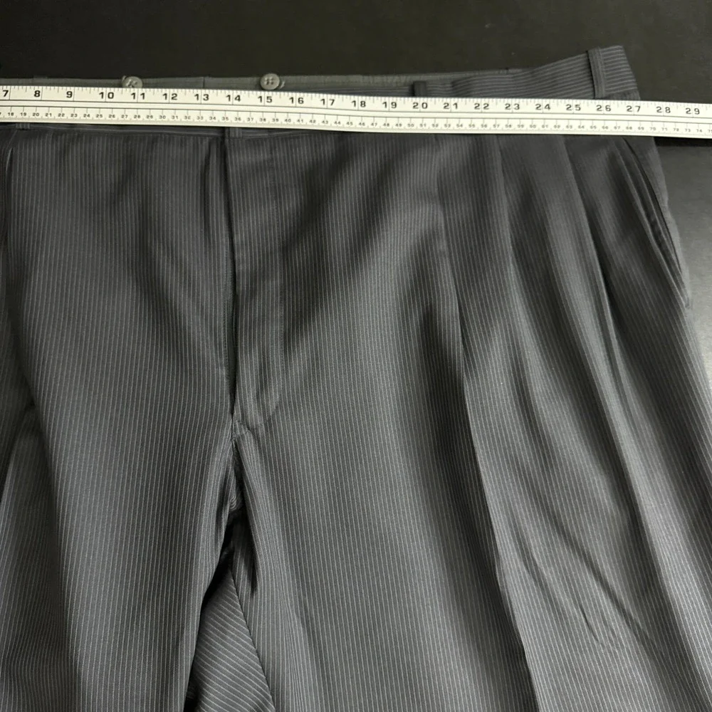 Jiwani Suit‎ Mens 60R 52x25 Charcoal Gray Pinstripe Drago Super 150s Wool Custom